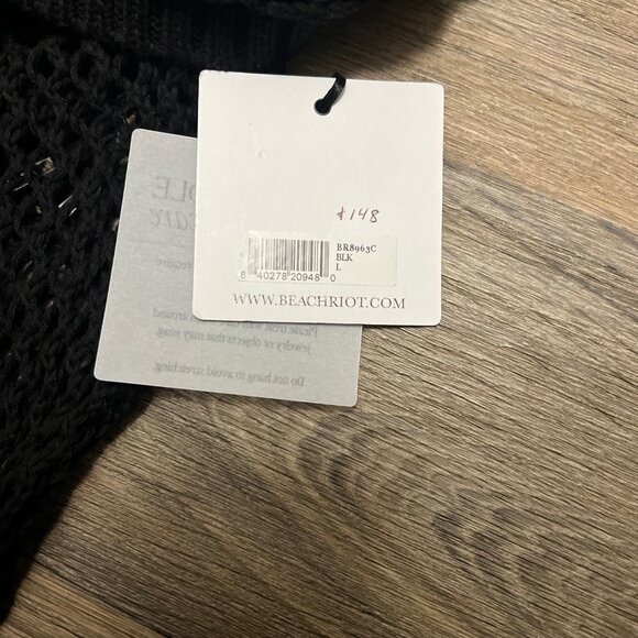 NEW Beach Riot Holly Dress Swim Cover-up Black Size Large Crochet NWT - Picture 5 of 7